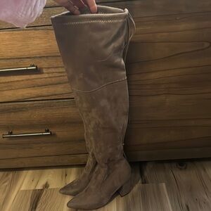 Women's Over-the-Knee Suede like Boots - Brown